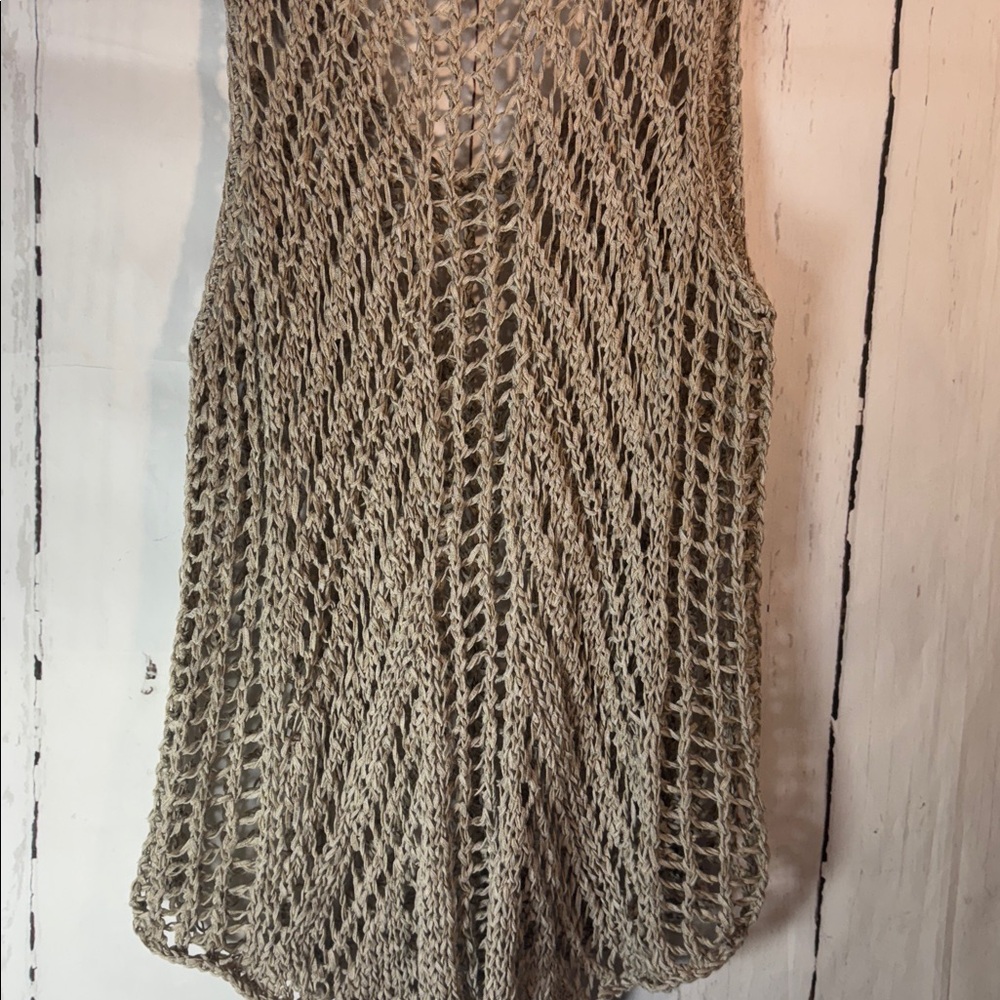 Eileen Fisher Taupe Knit Tank Top. Hand knit with Italian yarn - Picture 4 of 4